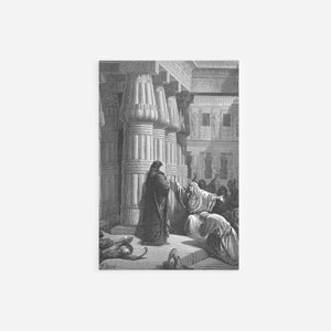 Gustave Dore - The Egyptians Ask Moses to Depart (1866) - Drawing Photo Poster Print Art Gift Museum Gallery Giclee Bible