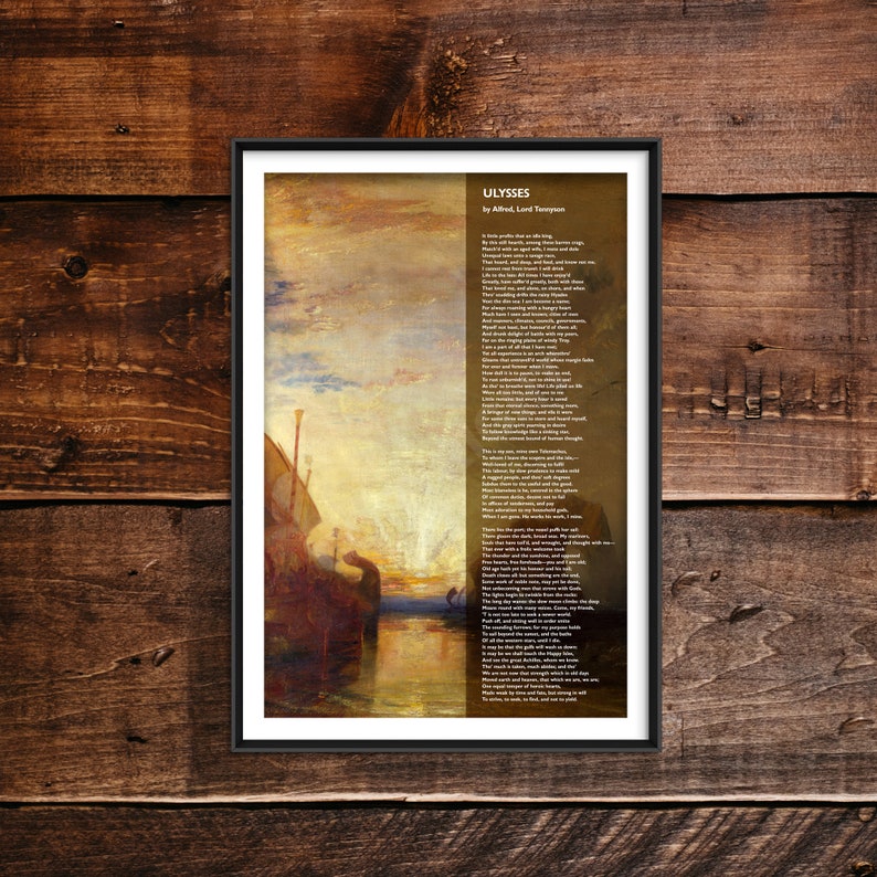 Alfred Tennyson Poem Ulysses Poster Original Art Print Etsy