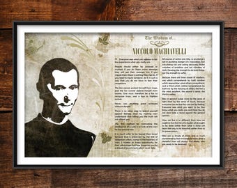 Niccolo Machiavelli Greatest Quotes - Original Art Print Featuring His Deepest Wisdom - Beautiful Photo Poster Gift The Prince Art of War