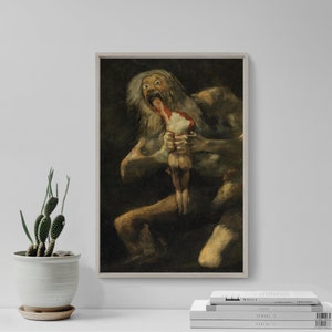 Francisco Goya - Saturn Devouring his Son (1823) - Classic Painting Photo Poster Print Art Gift Wall Home Decor - Titan Cronus