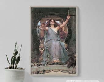 John William Waterhouse - Circe Offering the Cup to Odysseus (1891) - Classic Painting Photo Poster Print Art Gift Wall Home Decor