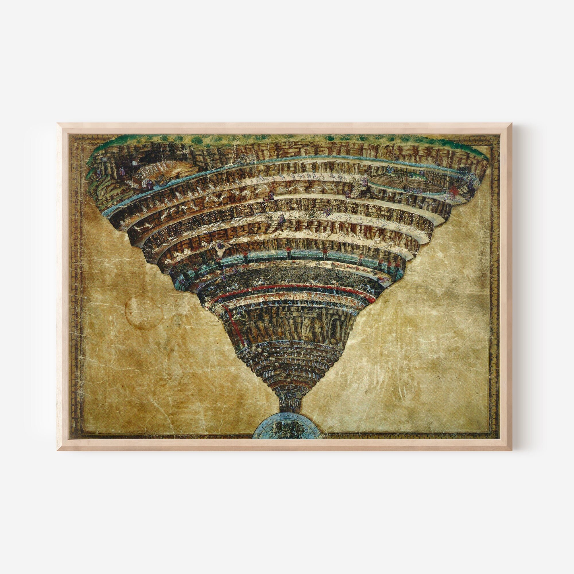 Sandro Botticelli - Chart of Hell (1490) - Art Print Poster