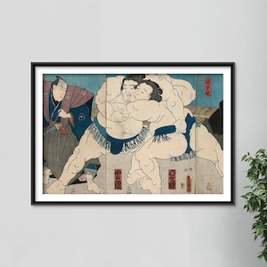 Utagawa Kunisada - Sumo Wrestlers (1911) - Classic Painting Photo Poster Print Art Gift Japan Japanese ukiyo-e Wrestling MMA Martial Arts