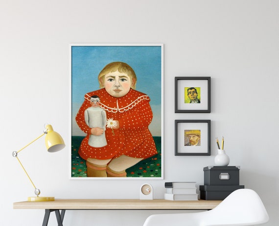 アンリ・ルソー - 人形を持つ子供（1894年） - クラシック絵画写真