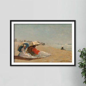 Winslow Homer East Hampton Beach Long Island 1874 Extract Classic Painting Photo Poster Print Art Gift Wall Home Decor Ocean Seaside image 1