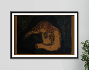 エドヴァルド・ムンク - ヴァンパイア II (1902) - 絵画 写真 ポスター
