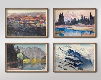 吉田博のアメリカシリーズより「グランドキャニオン」日本美術版画、木