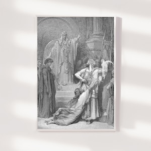 Gustave Dore - The Judgement of Solomon (1866) - Drawing Photo Poster Print Art Gift Museum Gallery Giclee Bible