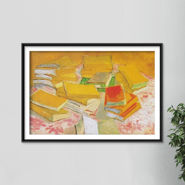 Vincent Van Gogh - Still Life with French Novels (1888) - Art Print Painting Poster Wall Decor - Goff Books Reading Lover Geek Nerd