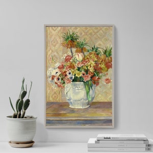 Pierre-Auguste Renoir - Still Life Flowers (1885) - Giclee Art Print Painting Photo Poster Museum Fine Gift Home Wall Décor - Vase Bouquet