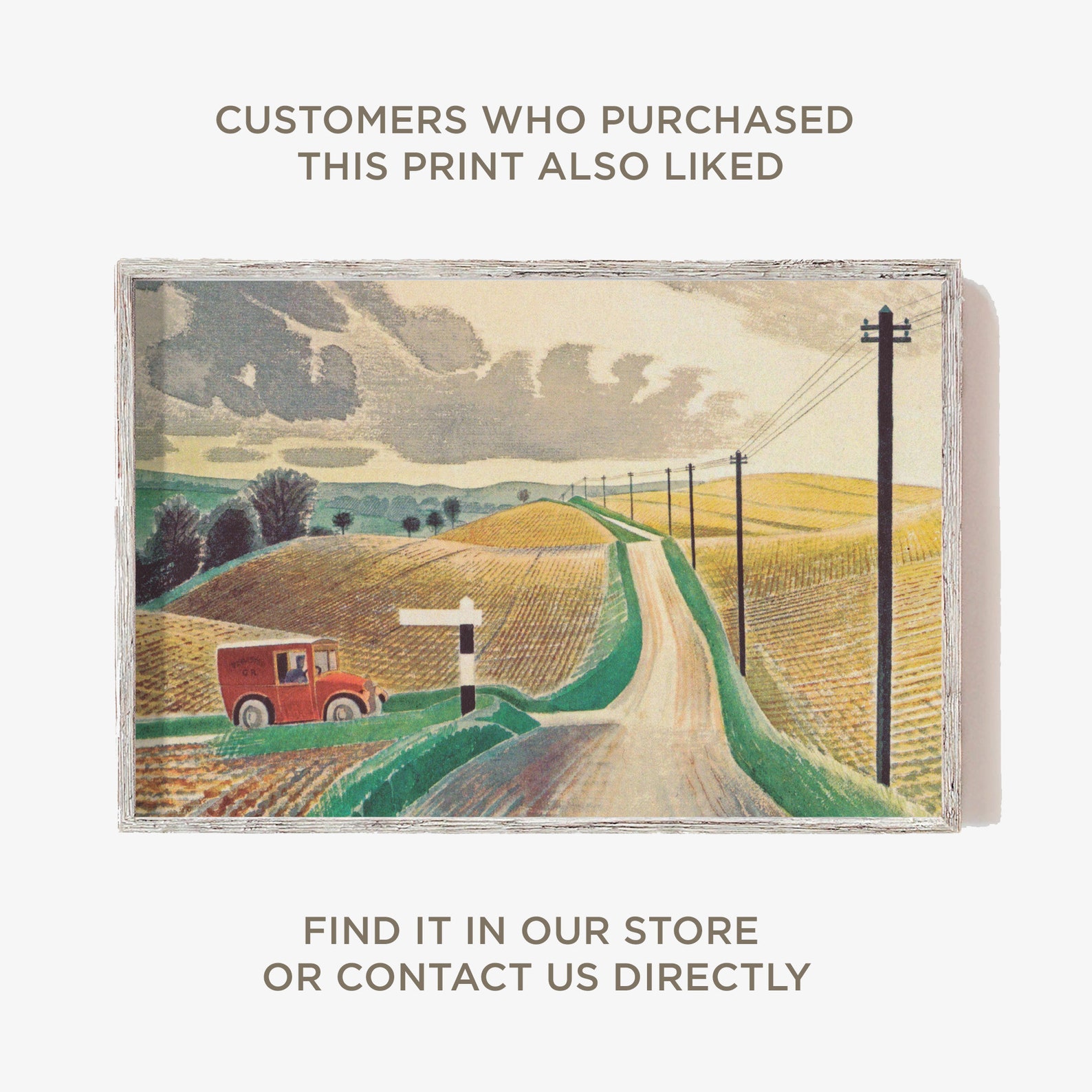 Eric Ravilious - Downs in Winter (1935) - Classic Painting Photo Poster ...