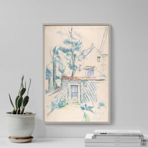 Paul Cézanne - Entrance to a Garden (1880) - Reproduction of a Classic Painting - Photo Poster Print Art Gift - Cezanne