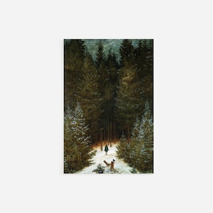Caspar David Friedrich - The Chasseur in The Forest (1814) - Art Print Poster Painting - Museum Quality Giclee Home Wall Décor
