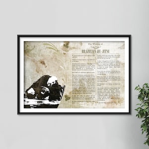 The Wisdom of Brazilian Jiu-Jitsu - Original Art Print Featuring BJJ Quotes - Beautiful Photo Poster Gift MMA Martial Arts Wall