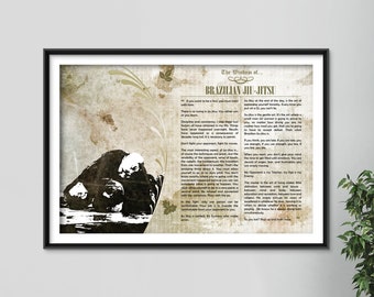 The Wisdom of Brazilian Jiu-Jitsu - Original Art Print Featuring BJJ Quotes - Beautiful Photo Poster Gift MMA Martial Arts Wall