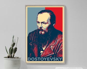Fyodor Dostoyevsky Art Print - Photo Poster Gift Wall Decor - Hope Portrait, Crime and Punishment, The Idiot, Russian Literature