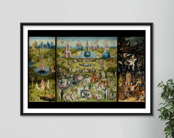 Hieronymus Bosch - The Garden of Earthly Delights (1505) - Classic Painting Photo Poster Print Art Gift Wall Home Decor Eden Pleasure