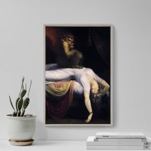 John Henry Fuseli - The Nightmare (1781) - Classic Painting Photo Poster Print Art Gift Wall Home Decor - Thomas Burke Demon Sleep Paralysis