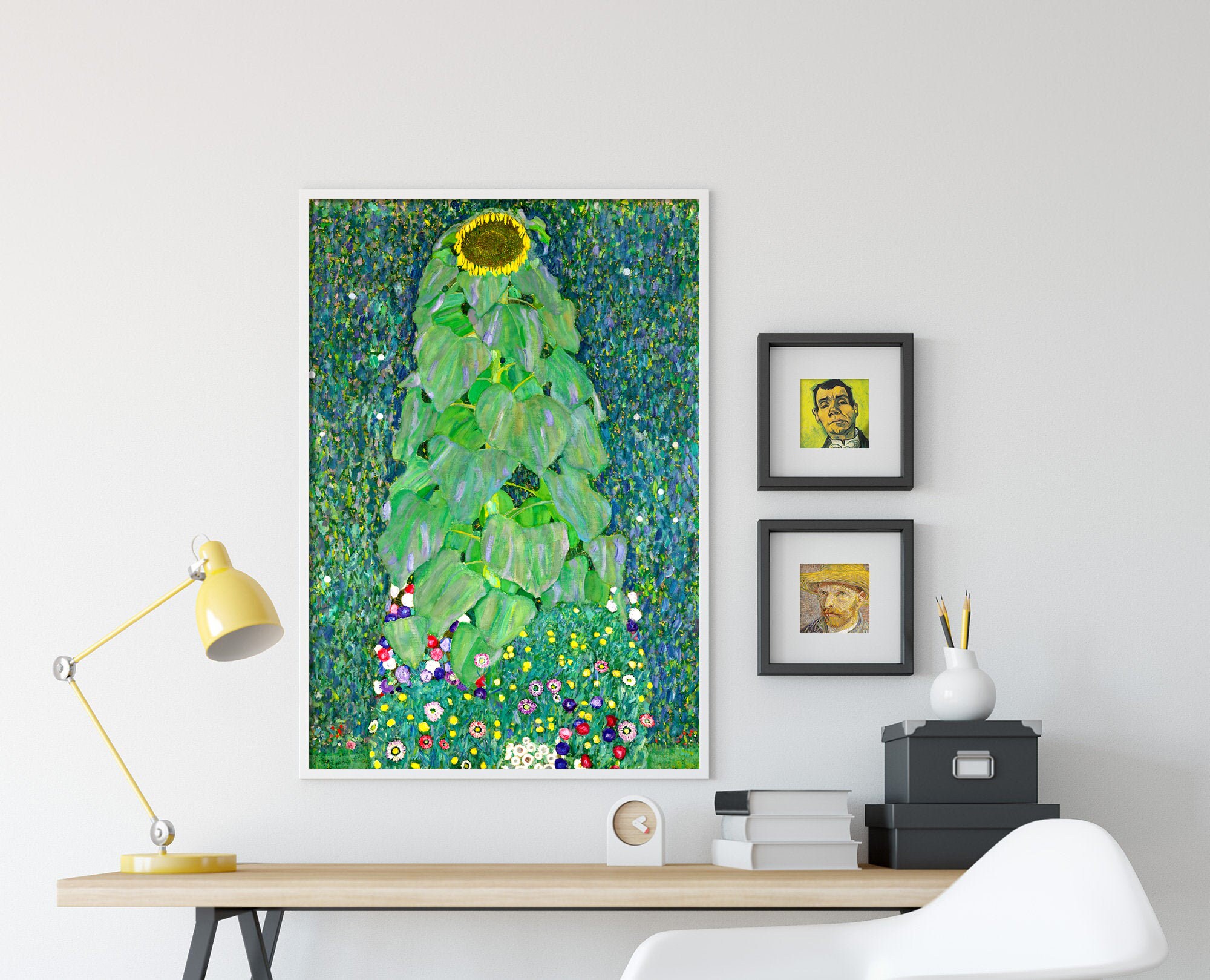 グスタフ・クリムト　ひまわり　約70×70 ヒマワリの咲く農家の庭 グスタフクリムト | 油絵複製画 | KOSH