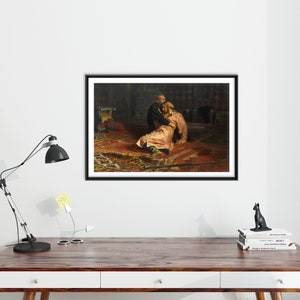 Ilya Repin Ivan the Terrible Killing his Son 1885 Classic Painting Photo Poster Print Art Gift Home Wall Decor Father Murder image 2