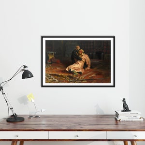 Ilya Repin Ivan il Terribile che uccide suo figlio 1885 Pittura classica Foto Poster Stampa Art Gift Home Wall Decor Father Murder immagine 2