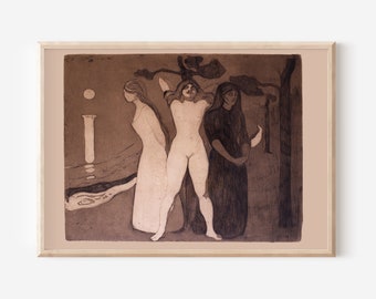 Edvard Munch - The Woman (1895) - Painting Photo Poster Print Art Museum Quality Giclee Wall Décor - Edward Mature Nudity
