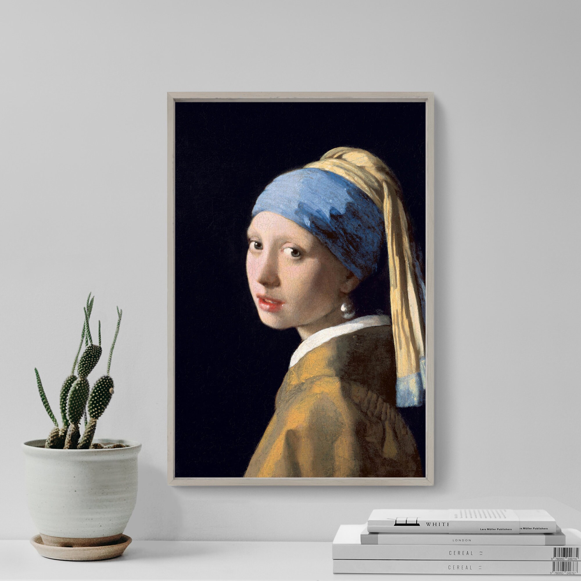 Johannes Vermeer Das Mädchen mit dem Perlenohrring 1665 Klassische Malerei  Foto Poster Druck Kunst Geschenk Home Wall Decor Ohrring Schal