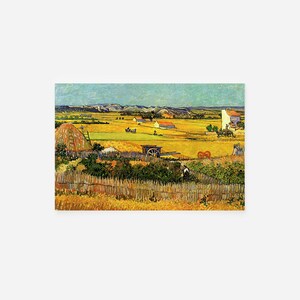Van Gogh - Van Gogh Harvest at La Crau (1888) V3 - Art Print Poster Painting - Museum Quality Giclee Home Wall Décor
