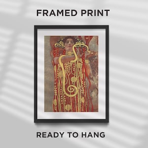 IMPRESSION encadrée - Gustav Klimt - Hygieia (1907) - peinture, affiche photo, cadeau d&#39;art, reine des serpents, déesse de la santé - cadre noir prêt à accrocher