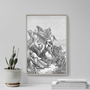 Gustave Dore - The Benjaminites Take the Virgins of Jabesh Gilead (1866) - Drawing Photo Poster Print Art Gift Museum Gallery Giclee Bible