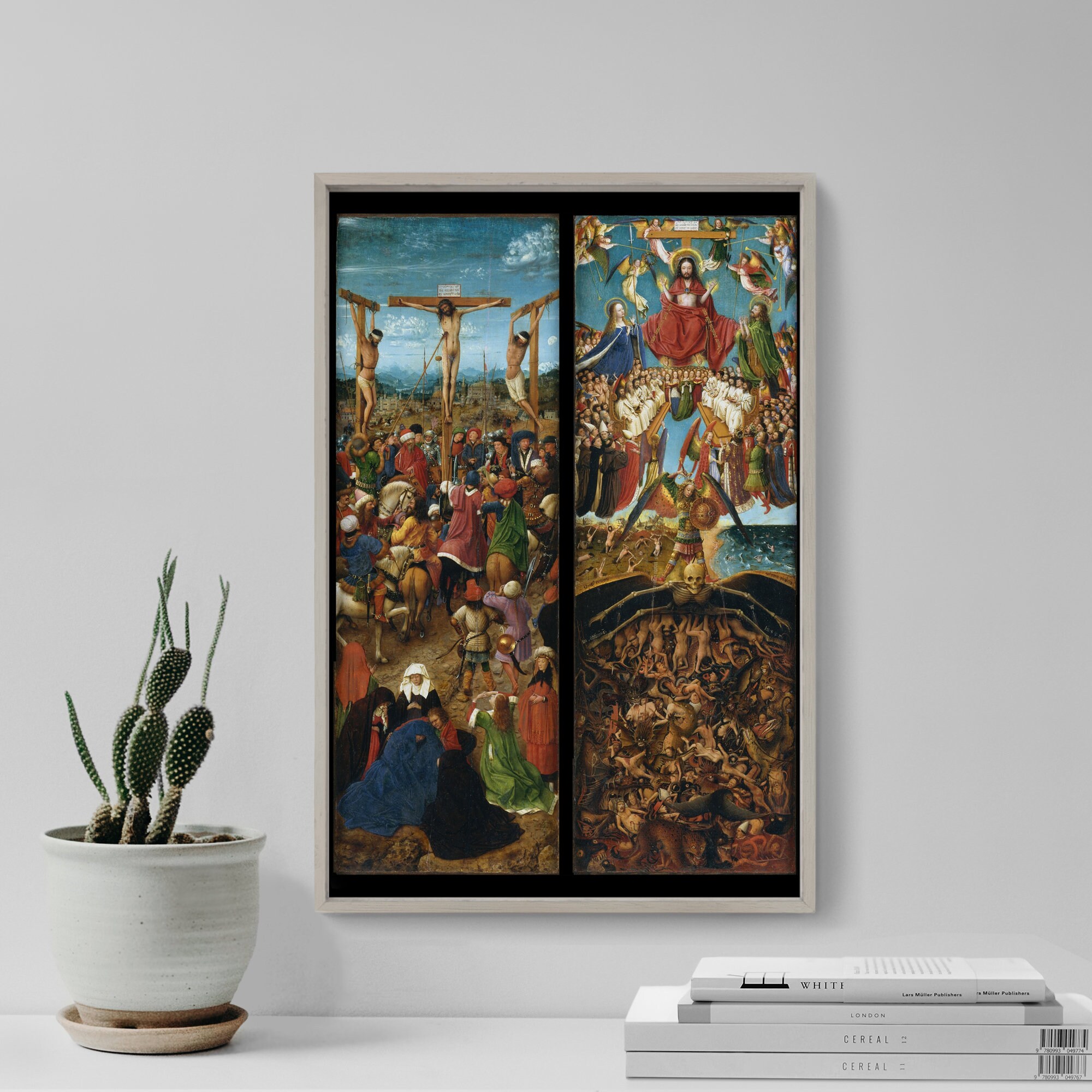Jan Van Eyck - Crucifixion of Jesus and Day of Judgement (1425) Diptych Extract - Painting Photo Poster Art Print Gift Museum Giclée
