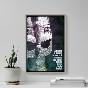 Knight in Shining Armor Original Art Print - Motivational Quote Photo Poster Gift Inspirational Motivation Armour Soldier MMA BJJ