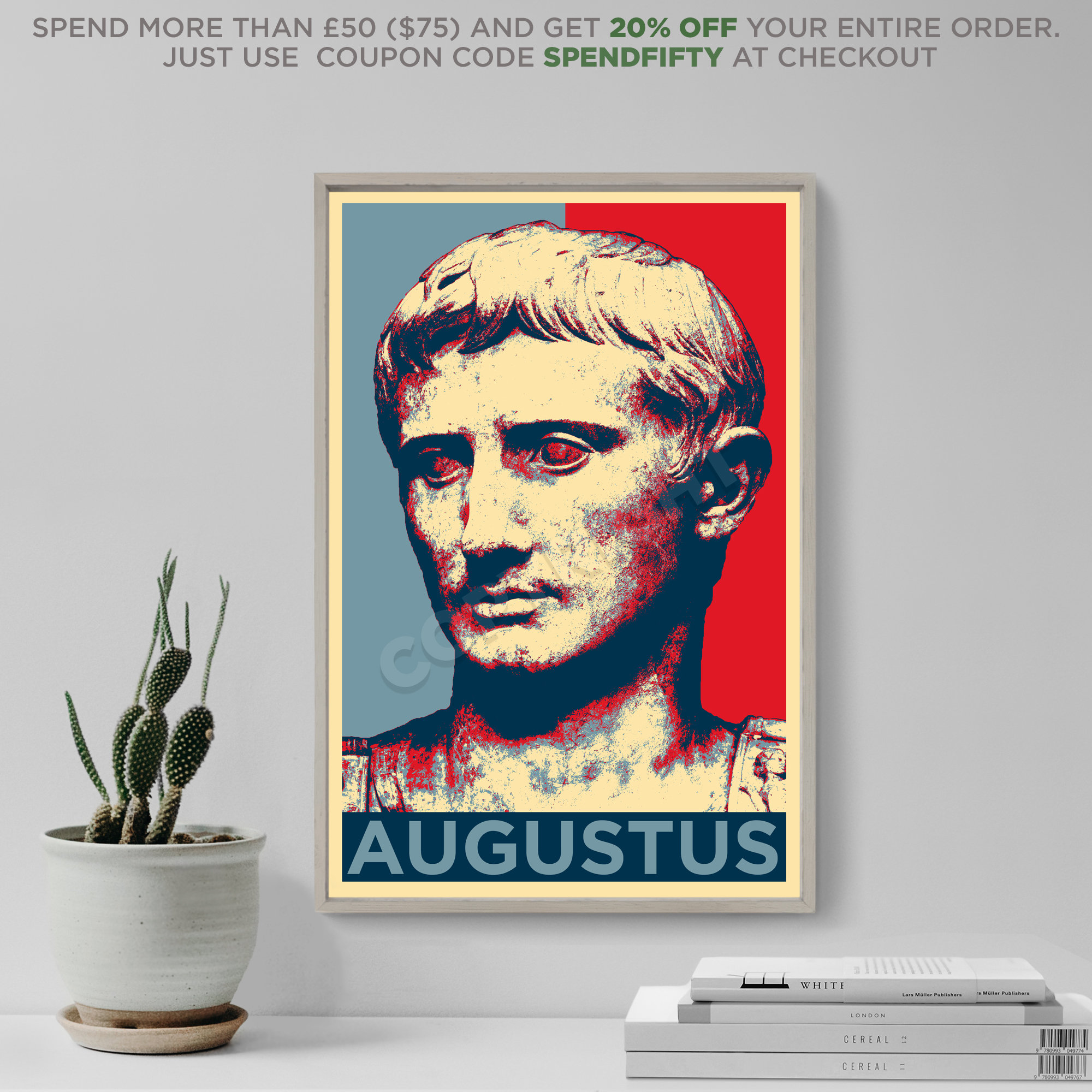 Augustus Caesar Original Art Print - Photo Poster Gift - Roman
