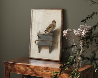 Carel Fabritius - The Goldfinch (1654) - Classic Painting Photo Poster Print Art Gift Animal Bird #GWF