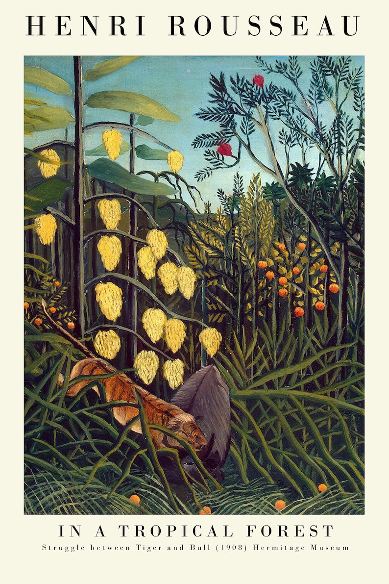 Set of Six Henri Rousseau Prints 6 Botanical Paintings Photo Poster Wall Art Gift Giclée Museum Quality Illustration The Dream Plants image 3