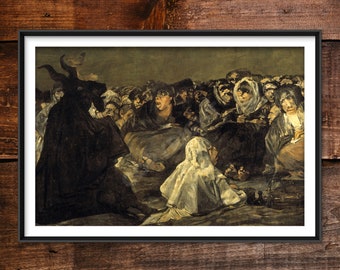 Francisco Goya - The Coven (1823) Extract - Classic Painting Photo Poster Print Art Gift