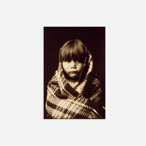 Edward Curtis - Navajo Child (1904) - Vintage Photograph, Photo, Poster, Print, Art Gift, Decor - Native Indian Navajo Nation