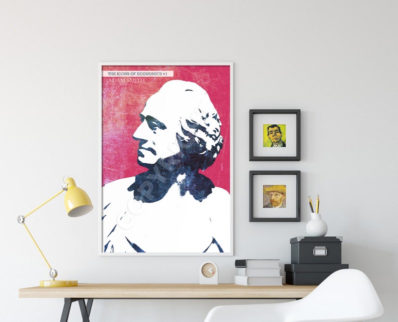 Adam Smith - Ekonomins ikoner #1 - Konsttryck Poster Vägg Heminredning Ekonomi Gåva Ekonom - Nationernas rikedom Poster bild 2
