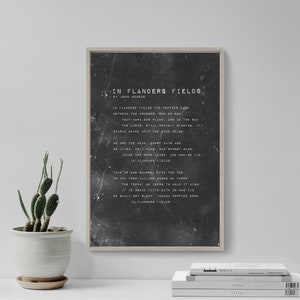John McCrae Poem - In Flanders Fields - Simple Grit - Poster Original Art Print Photo Wall Home Decor - War Poetry