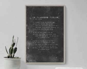 John McCrae Poem - In Flanders Fields - Simple Grit - Poster Original Art Print Photo Wall Home Decor - War Poetry