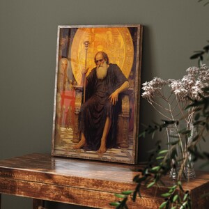Plato Ancient Greece Inspired by Gustav Klimt / Foley - Art Print Poster Painting - Giclee Home Wall Décor