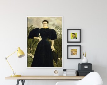 アンリ・ルソー - マダムMの肖像 (1895) - クラシック絵画 写真