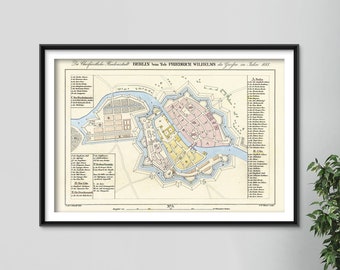 Reproduction of a Vintage Berlin Map from 1688 - Size is 30x20cm - Photo Poster Print Gift Wall Home Decor Art Street Home - Old Archive