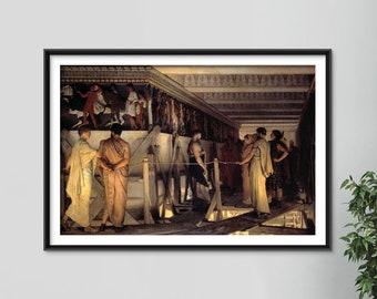 Lawrence Alma-Tadema – Phidias und der Fries des Parthenon (1868) – Klassisches Gemälde, Foto-Poster, Kunstdruck, Geschenk, Wanddekoration, Phidias