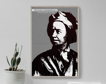 Leonhard Euler - The Icons of Mathematics #4 - Art Print Poster Wall Home Decor Economics Gift Maths Mathematician Physics Student Leonard