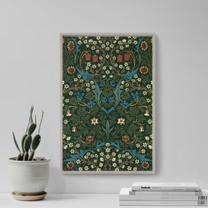 William Morris - Blackthorn Wallpaper (1892) - Classic Print Poster Photo Art Gift Pattern, Wallpaper and Textile Design