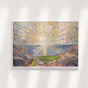 Edvard Munch - The Sun (1911) - Painting Photo Poster Print Art Museum Quality Giclee Wall Décor - Edward Sunshine Sunrise Sunset Morning