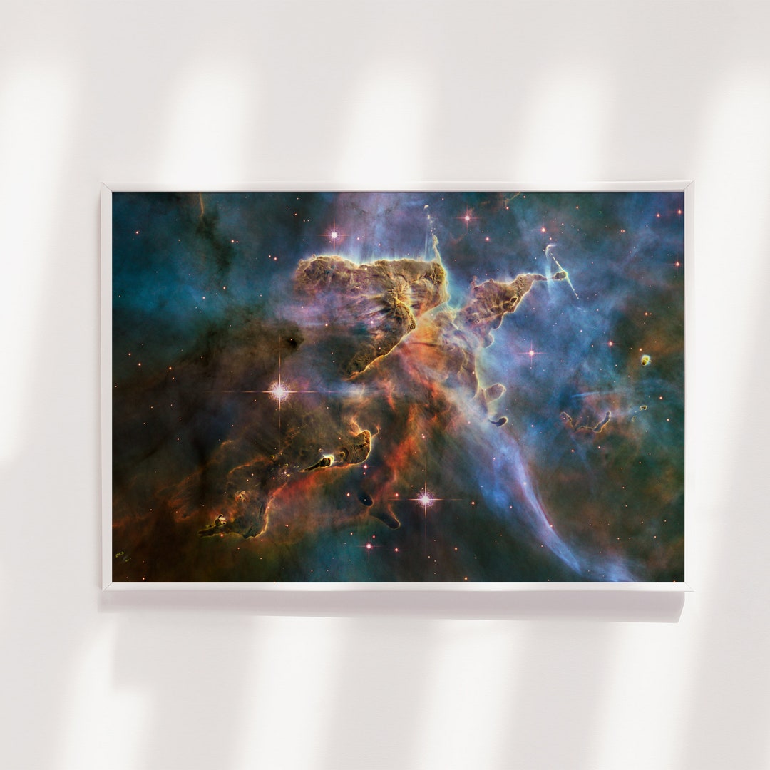 Carina Nebula Landscape Art Print - Photo Poster Art Gift Wall Home ...