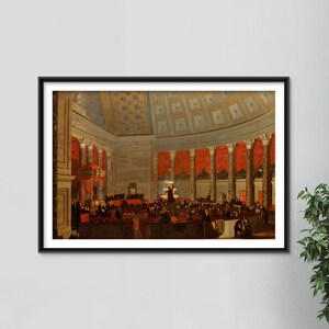 Samuel F. B. Morse - The House of Representatives (1822) - Classic Painting Photo Poster Print Art Gift Home Decor - USA Congress Politics