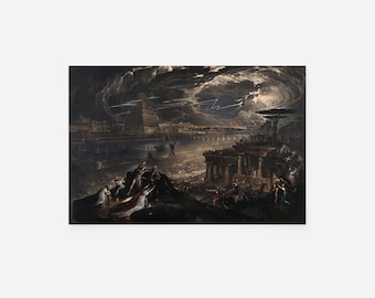 John Martin - The Fall of Babylon (1819) - Art Print Poster Painting - Museum Quality Giclee Home Wall Décor